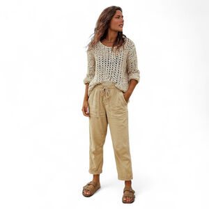 Faherty Traveler Drawstring Pants XS Sandstone Beige Stretch Twill Lounge Casual